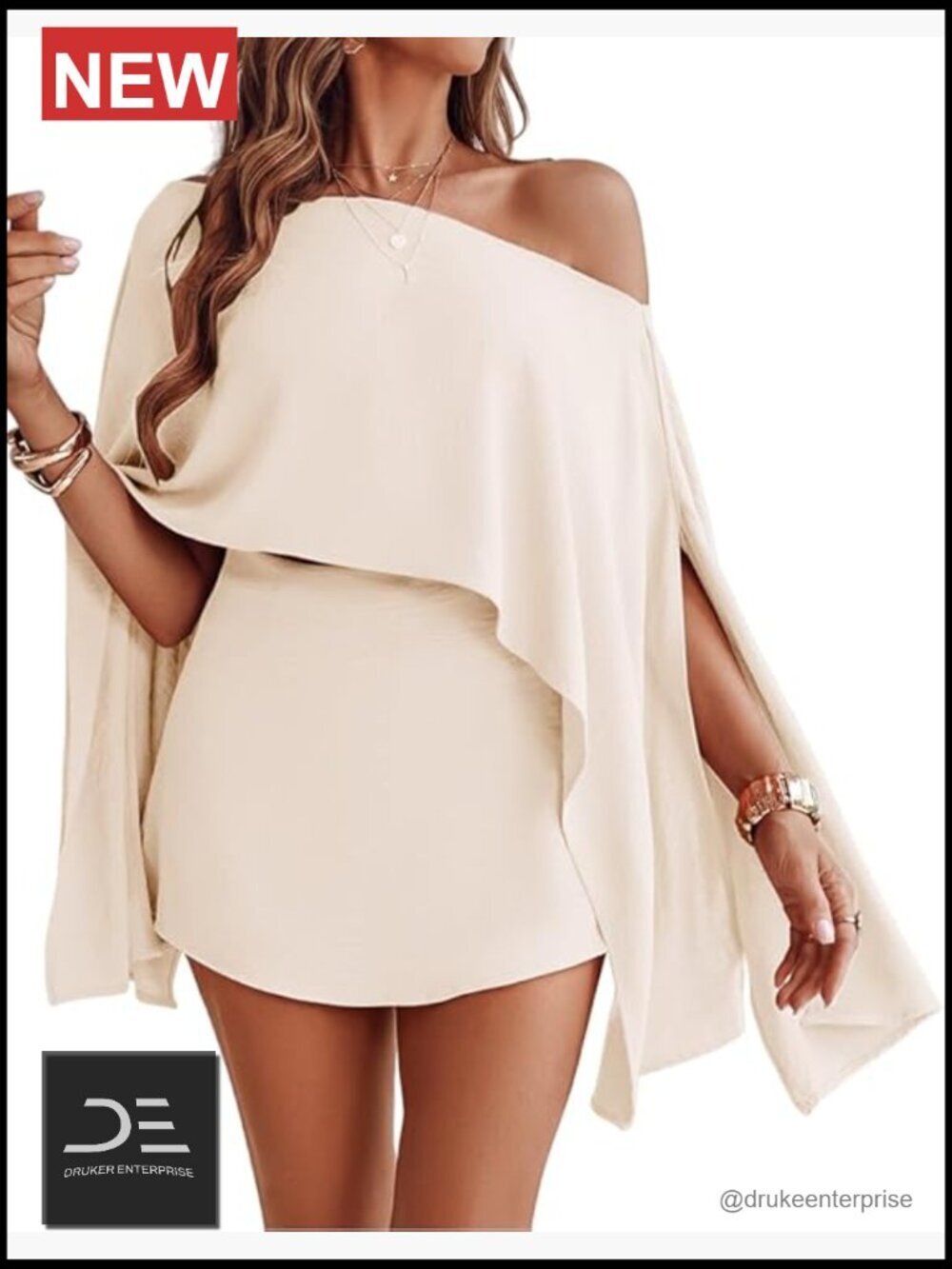 3pc Off Shoulder Batwing Sleeve Top with Bandeau and Skorts Set